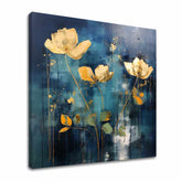 Brezčasna eleganca na platnu Zlata pokrajina v modrih tonih | različne dimenzije