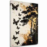 Slika na platnu Butterfly Harmony - črno-zlata oblika - slika 2
