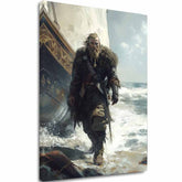 Slika na platnu Viking na obali - zgodovinski motiv - slika 2