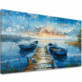 Pokrajina na platnu Romantični sončni zahod | Podrobnosti akrila