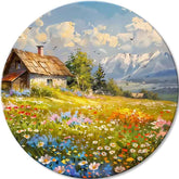Okrogle slike z akrilom Mountain Cottage - slika 2
