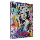 Slika GRAFFITI MONROE na platnu | Podrobnosti akrila