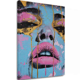 Slika NEON LIPS na platnu | Poslikana struktura