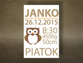 "Naš otrok" Stenska slika z besedilom