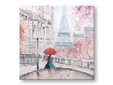 Ročno poslikana slika za steno PARIZ 70x70 cm – 3D perspektiva platna na lesenem okvirju | 100 % original | akril na platnu ARTMIE | Papilora.sk