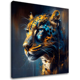 Set Safari Gold – Gracija jaguarja, 3D canvas gallery-wrap platno, ročno dodelano z akrilom, za glamurozno dekoracijo.
