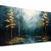 Sodobna umetniška slika Zlati dotiki gozda - PREMIUM ART - slika 2