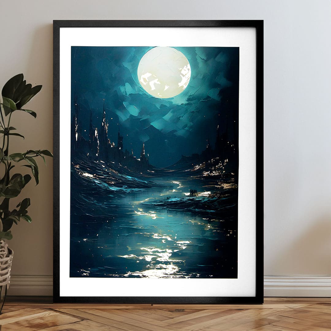 Stenski plakat z EXTRA učinkom - Moonlit Waves | različne dimenzije