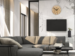 Lesena stenska ura ARABIC Bela