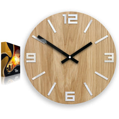 Lesena stenska ura ARABIC Bela