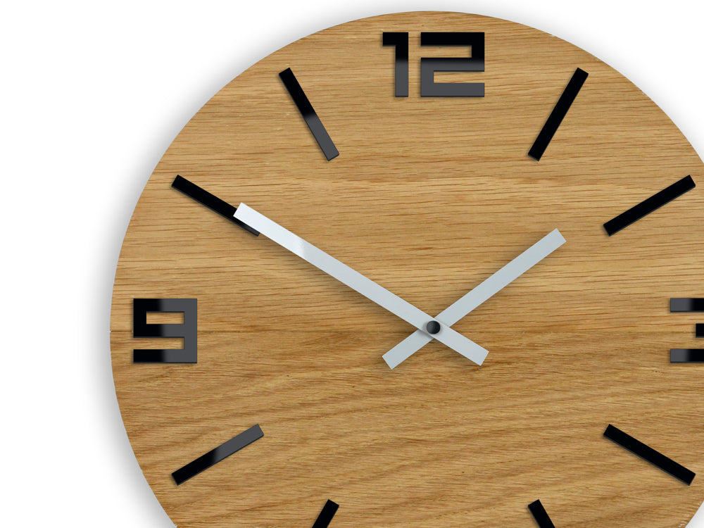 Lesena stenska ura ARABIC Black