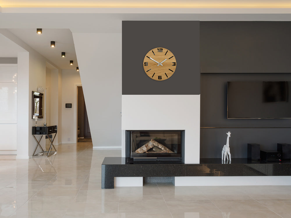 Lesena stenska ura ARABIC Black