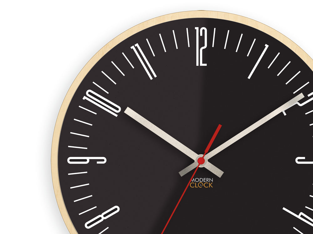 Sodobna stenska ura PIANO Black