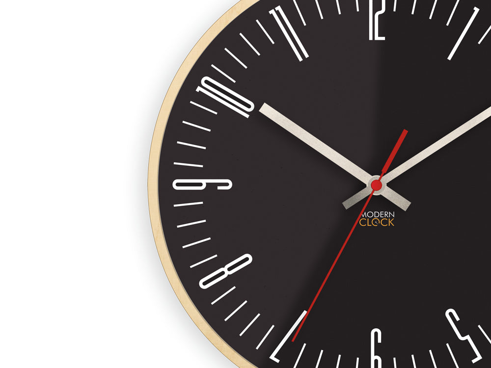 Sodobna stenska ura PIANO Black