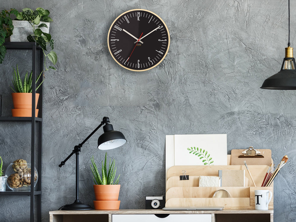 Sodobna stenska ura PIANO Black