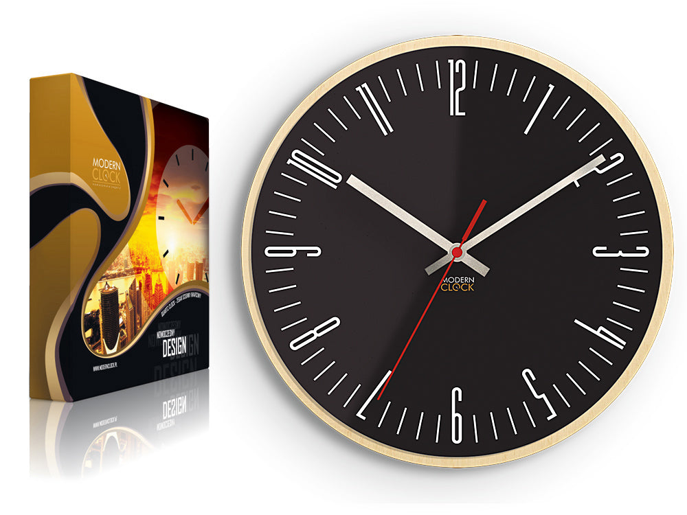 Sodobna stenska ura PIANO Black