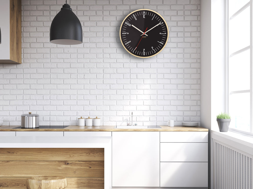 Sodobna stenska ura PIANO Black