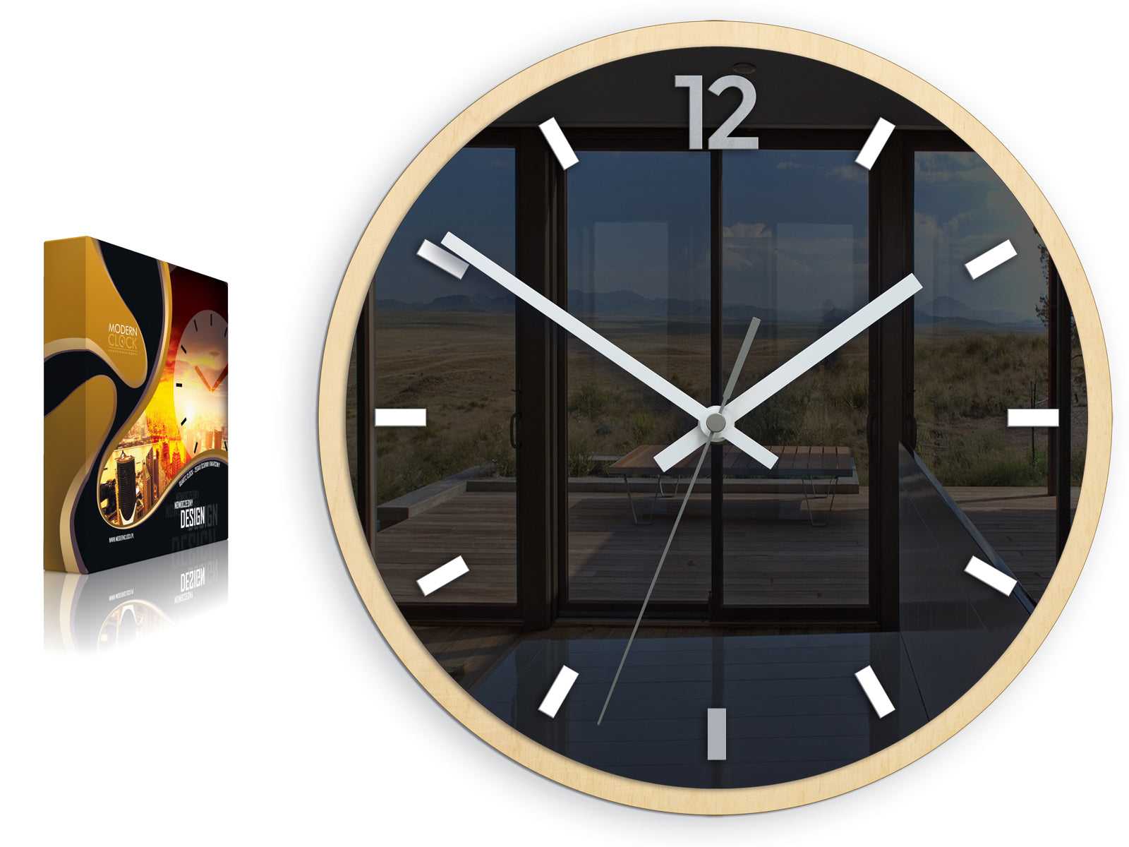 Sodobna stenska ura GRAFIT Grey