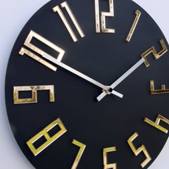 Sodobna stenska ura SLIM Mat črna