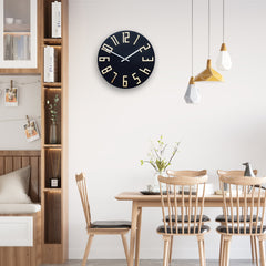 Sodobna stenska ura SLIM Mat črna