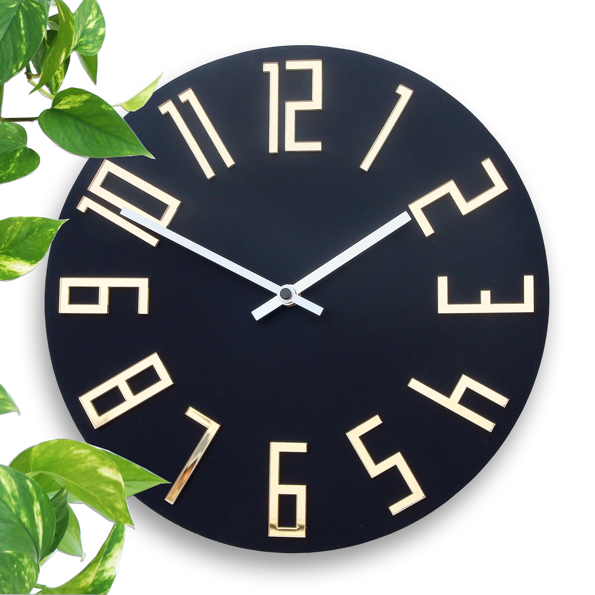 Sodobna stenska ura SLIM Mat črna