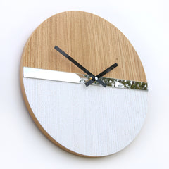 Sodobna stenska ura z ogledalom