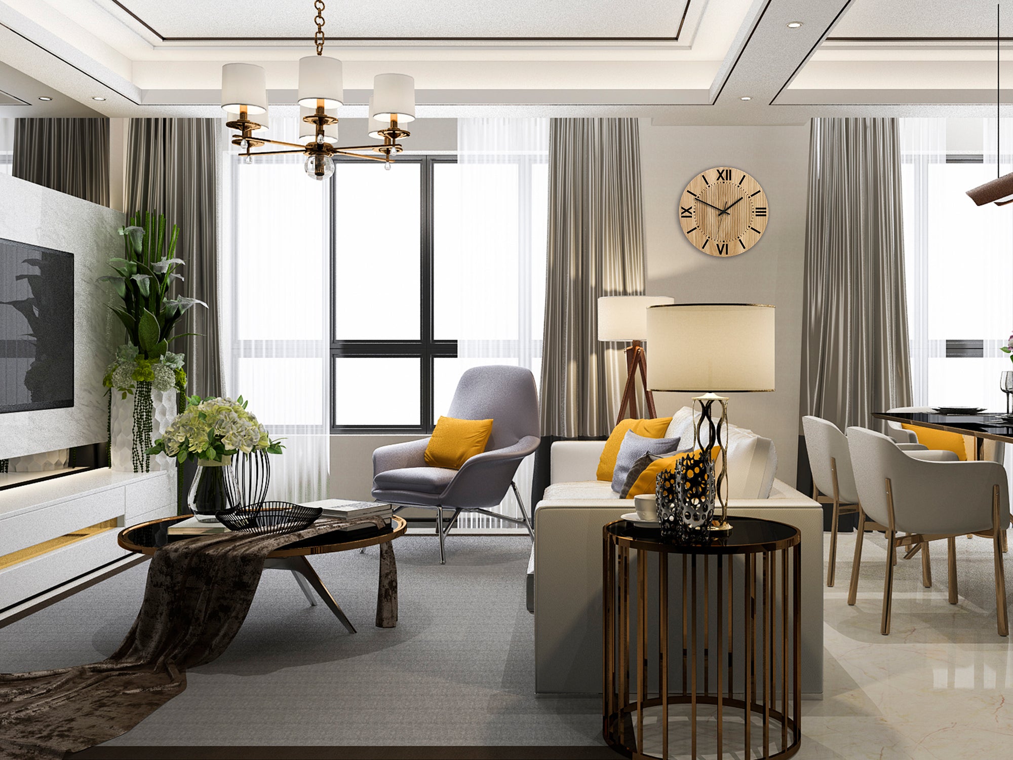 Sodobna stenska ura SANTIAGO