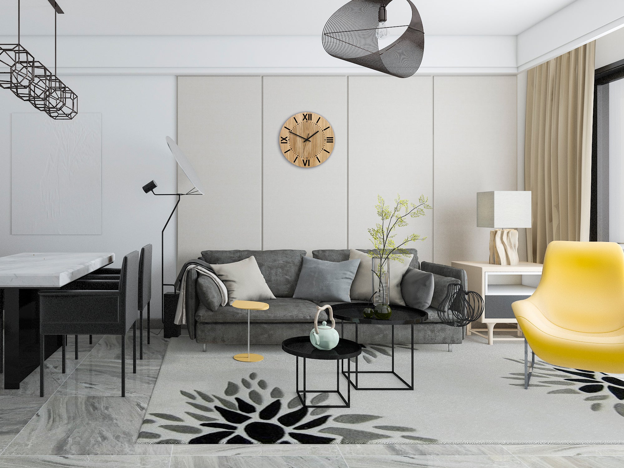 Sodobna stenska ura SANTIAGO