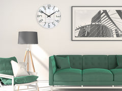 Sodobna stenska ura SLIM Akril Bela-siva