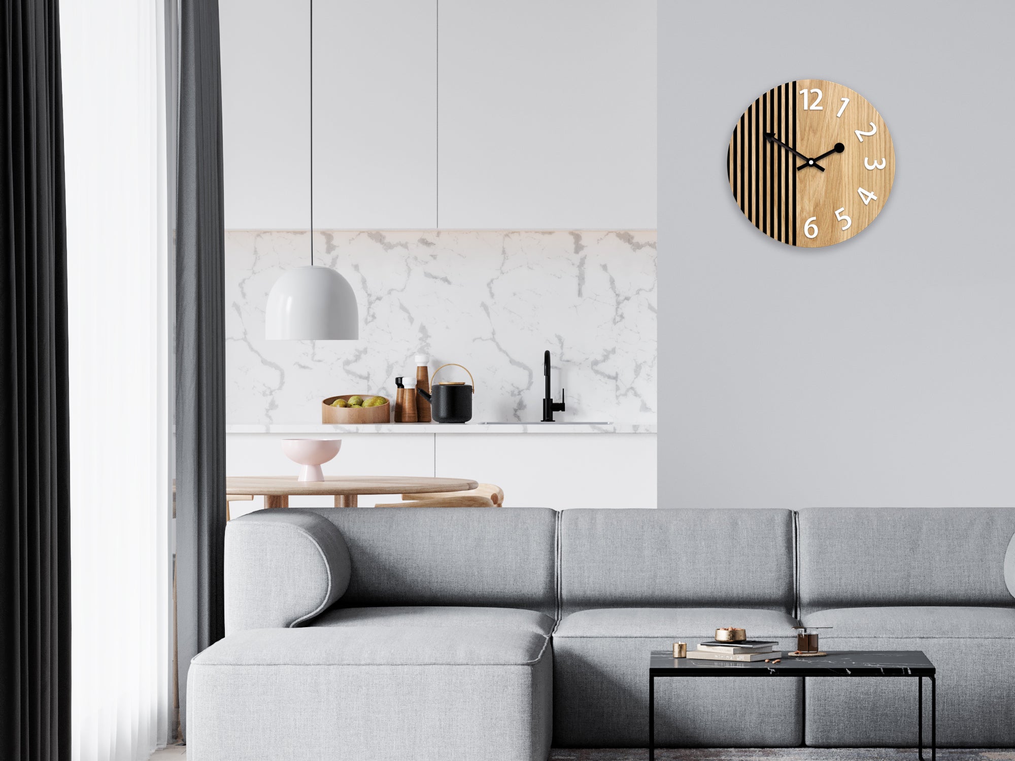 Lesena stenska ura London