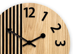 Lesena stenska ura London Black