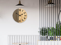 Lesena stenska ura London Black