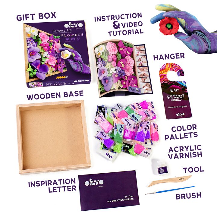 OKTO modelarski set v lesenem okvirju 21 x 21 cm INSPIRACIJA