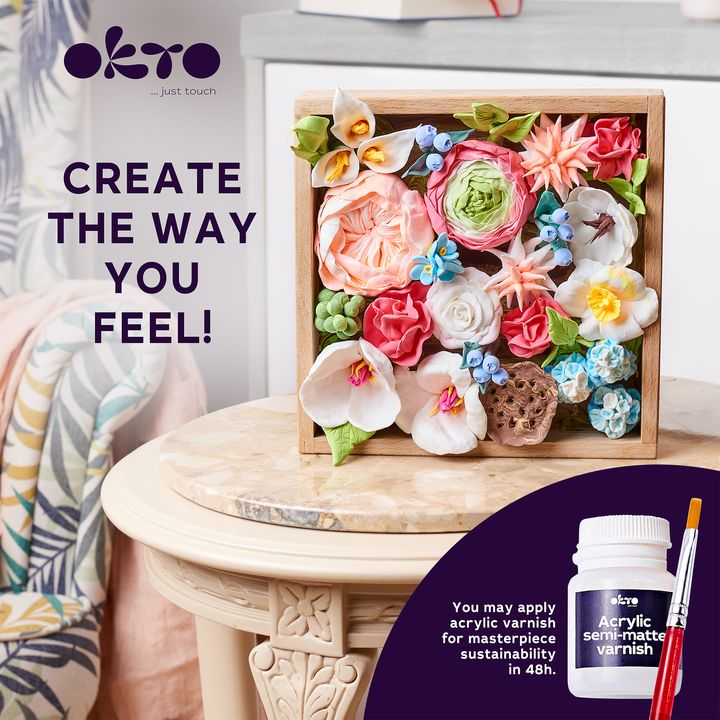 OKTO modelarski komplet v lesenem okvirju 21 x 21 cm ROMANTICA