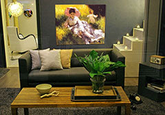 Slika na platnu ŽENSKA S PARASOLOM - Pierre Auguste Renoir REP115