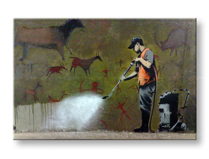 Slika na platnu STREET ART - BANKSY 80x120 cm