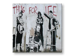 Slika na platnu STREET ART – BANKSY Popust 60 % 50x50 cm