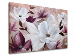 Slika na platnu BELE IN VIJOLIČNE CVETINE 100X70 cm