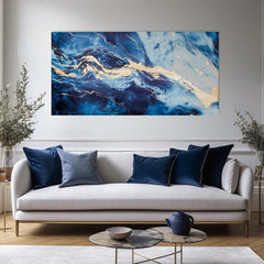 Zlati dotik na platnu Abstract Sea Vision