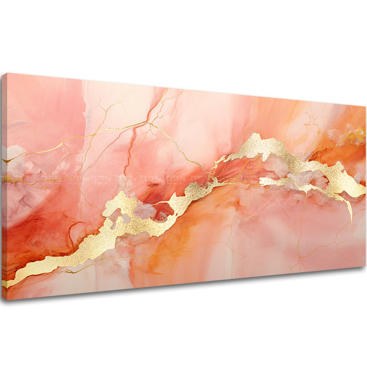 Zlati dotik na platnu Eleganca marmorne zore | različne dimenzije