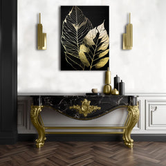 Zlati dotik na platnu Plesni listi vetra | različne dimenzije