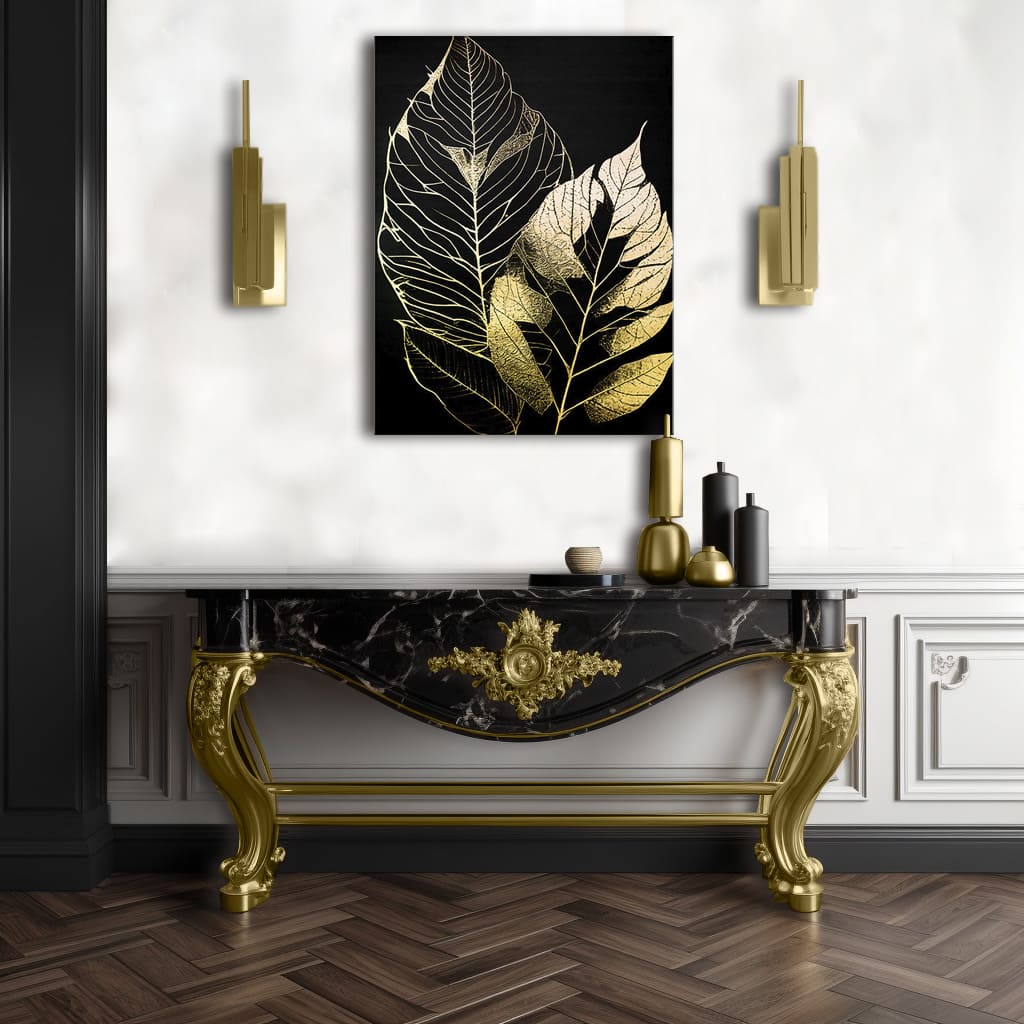 Zlati dotik na platnu DANCING LEAVES OF THE WIND 60x80 cm