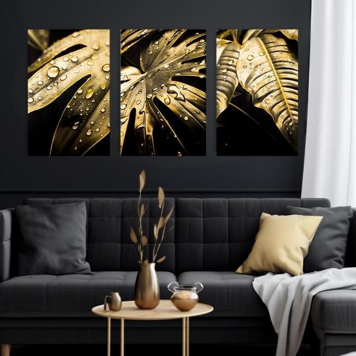 Zlati dotik na platnu Ples zlatih listov | različne dimenzije