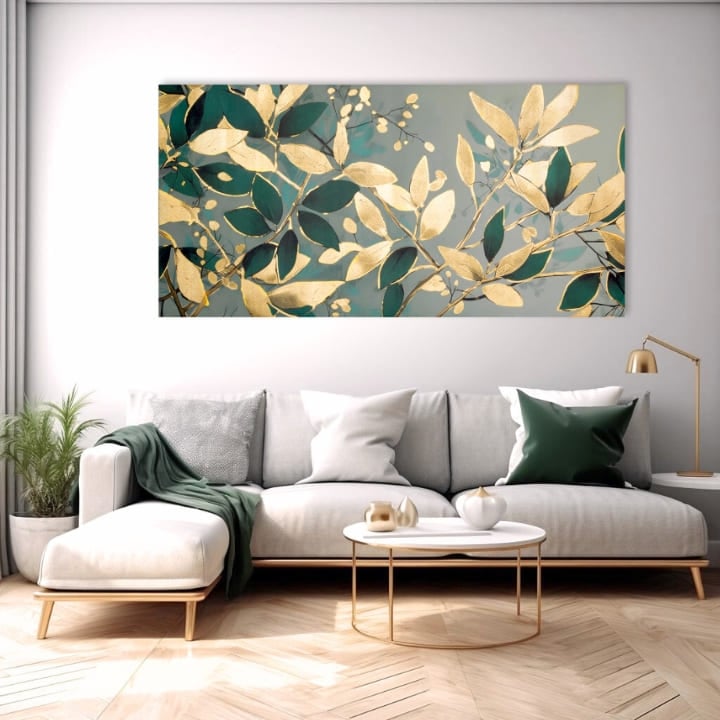 Zlati dotik na platnu Narava v odtenkih razkošja 50x100 cm