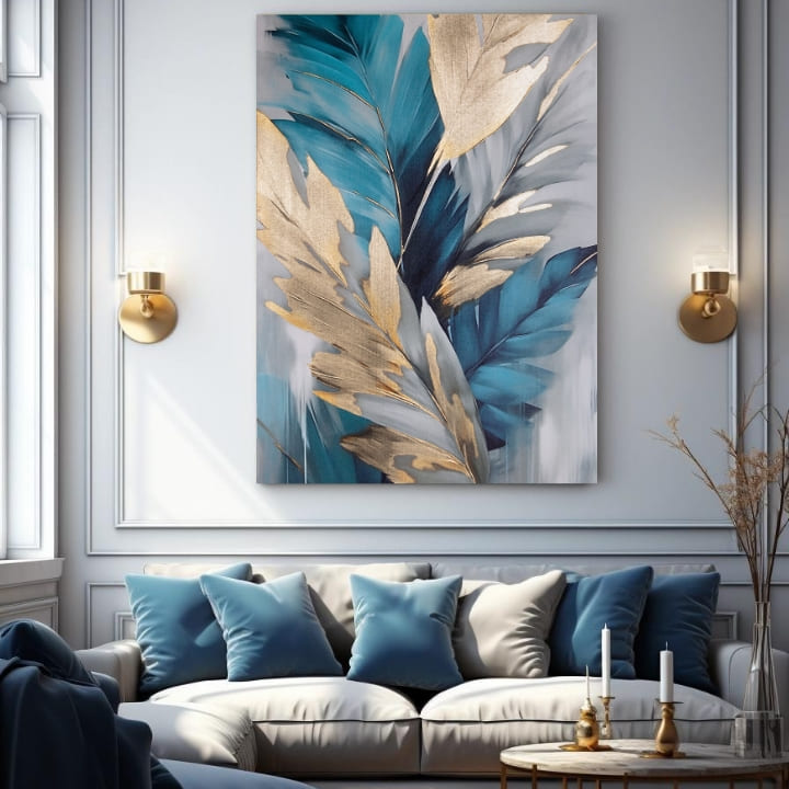 Zlati dotik na platnu Nebeško perje 80x120 cm - slika 2