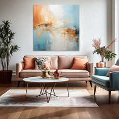 Slike z naslovom Peach Fuzz Morning Awakening 100x100 cm