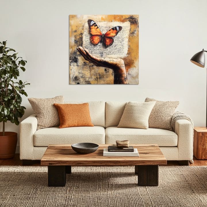 Vintage slika metulja - ljubezenska zgodba