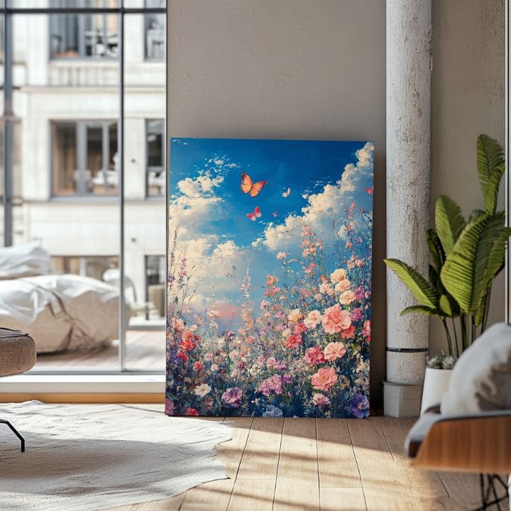 Slikanje metuljev na cvetočem travniku - barvita eleganca