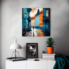 Oblikovalska dekoracija na platnu Praga v osrčju Evrope | različne dimenzije