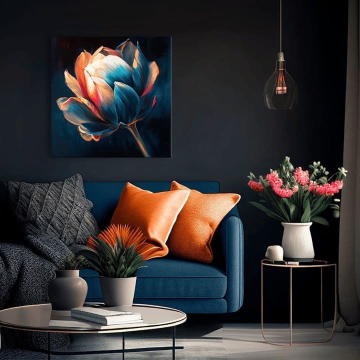 Oblikovalska dekoracija na platnu Prebujanje lepote 80x80 cm